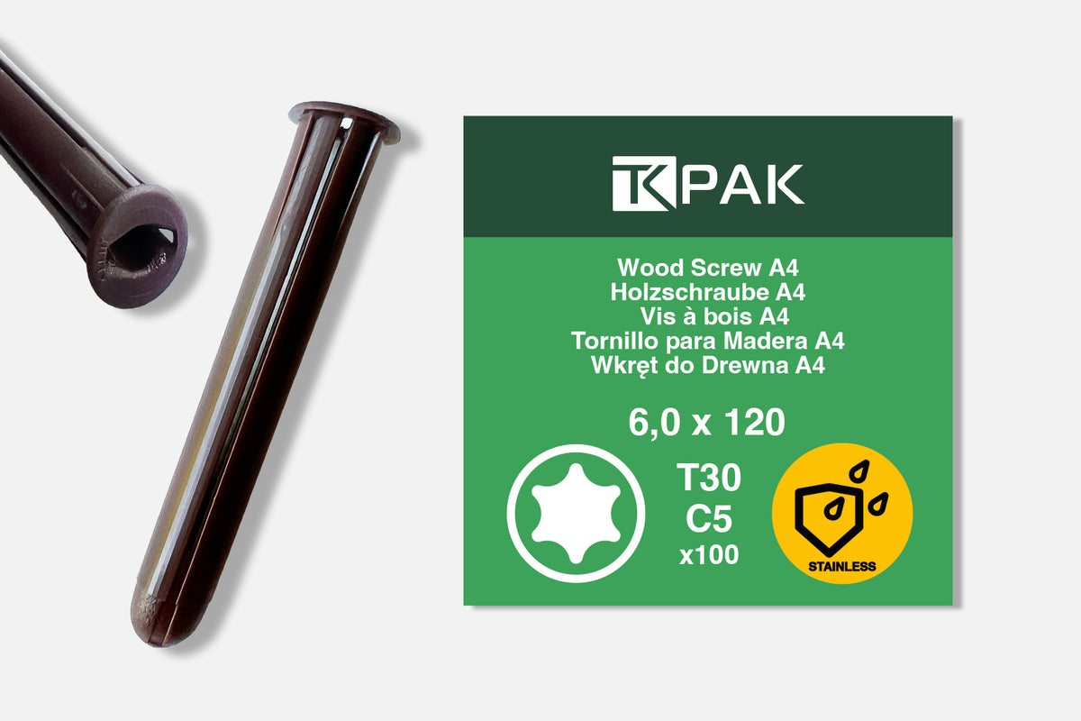 KOŁKI ROZPOROWE 8x40 mm BRĄZOWE DO CEGŁY BETONU KAMIENIA 100 szt.