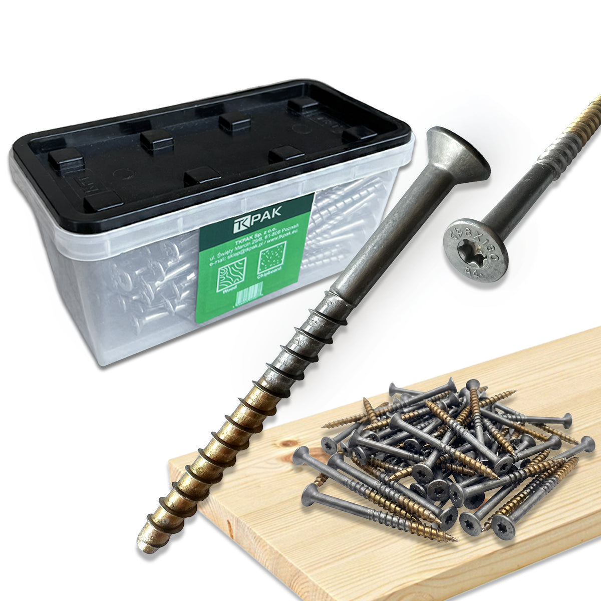 WKRĘTY DO BETONU 8x45 / 130 mm STAL NIERDZEWNA A4 25 szt. C5 TORX T45