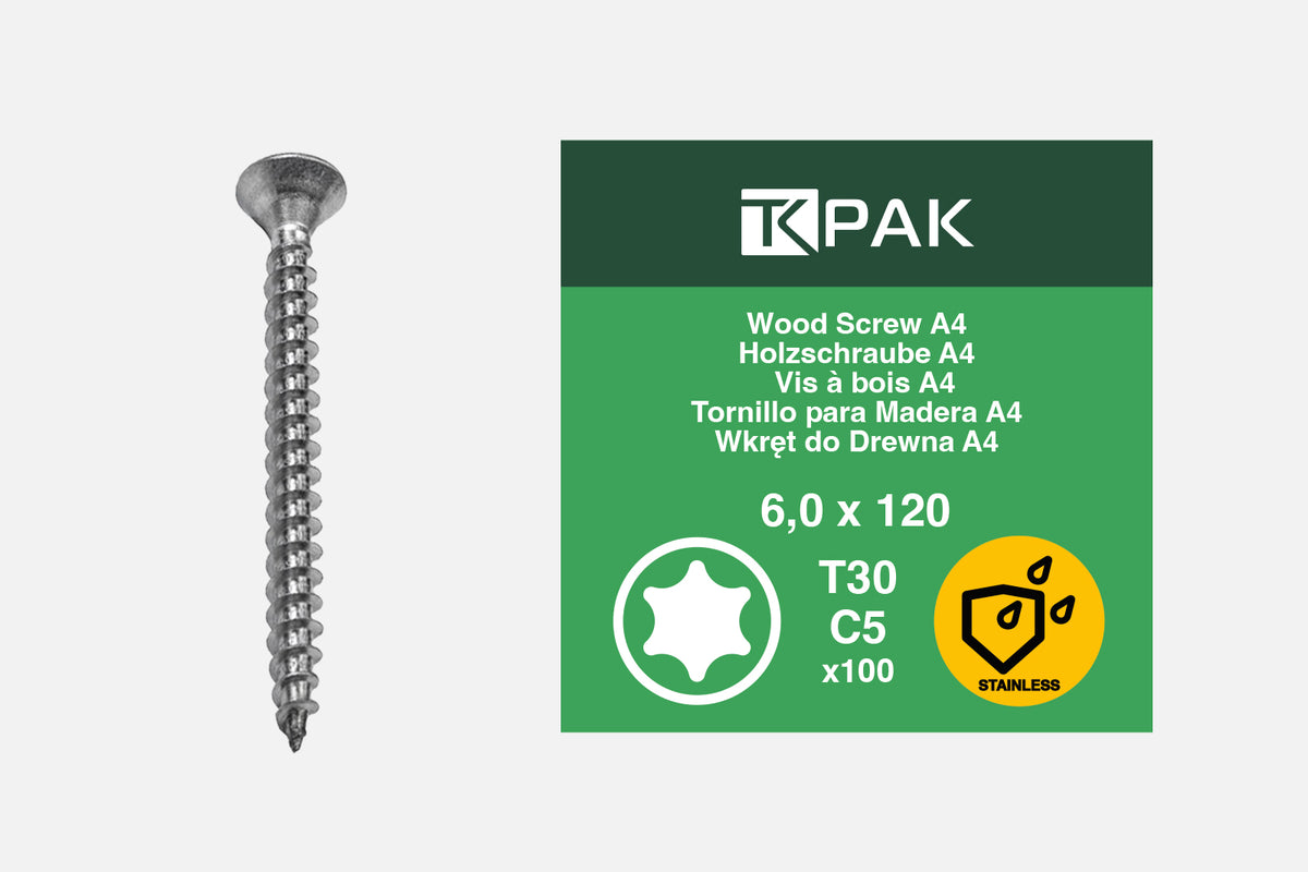 ZEWNĘTRZNE WKRĘTY DO DREWNA 5,0 x 45 mm TORX T25 200 szt.