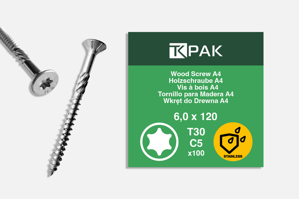 WKRĘTY DO DREWNA TARASU 5,0 x 80 mm DO PŁYT WIÓROWYCH 100 szt. C5