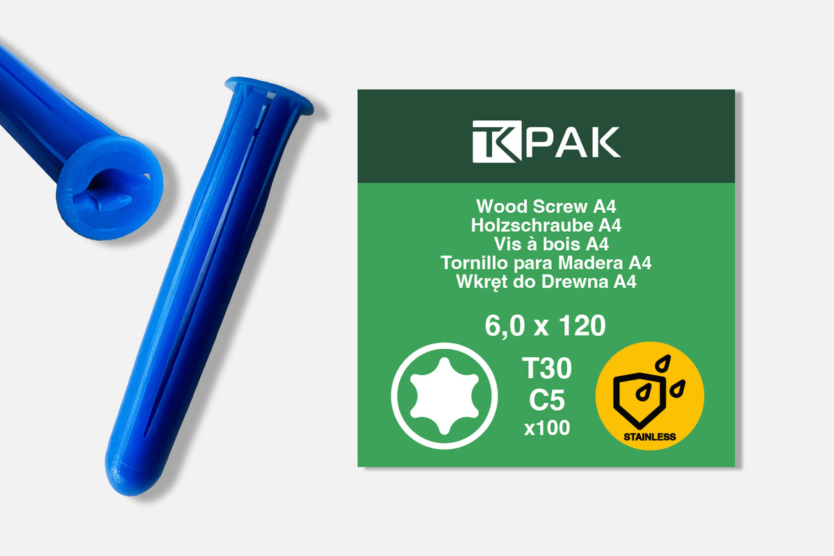 KOŁKI ROZPOROWE 10x45 mm NIEBIESKIE DO CEGŁY BETONU KAMIENIA 100 szt.