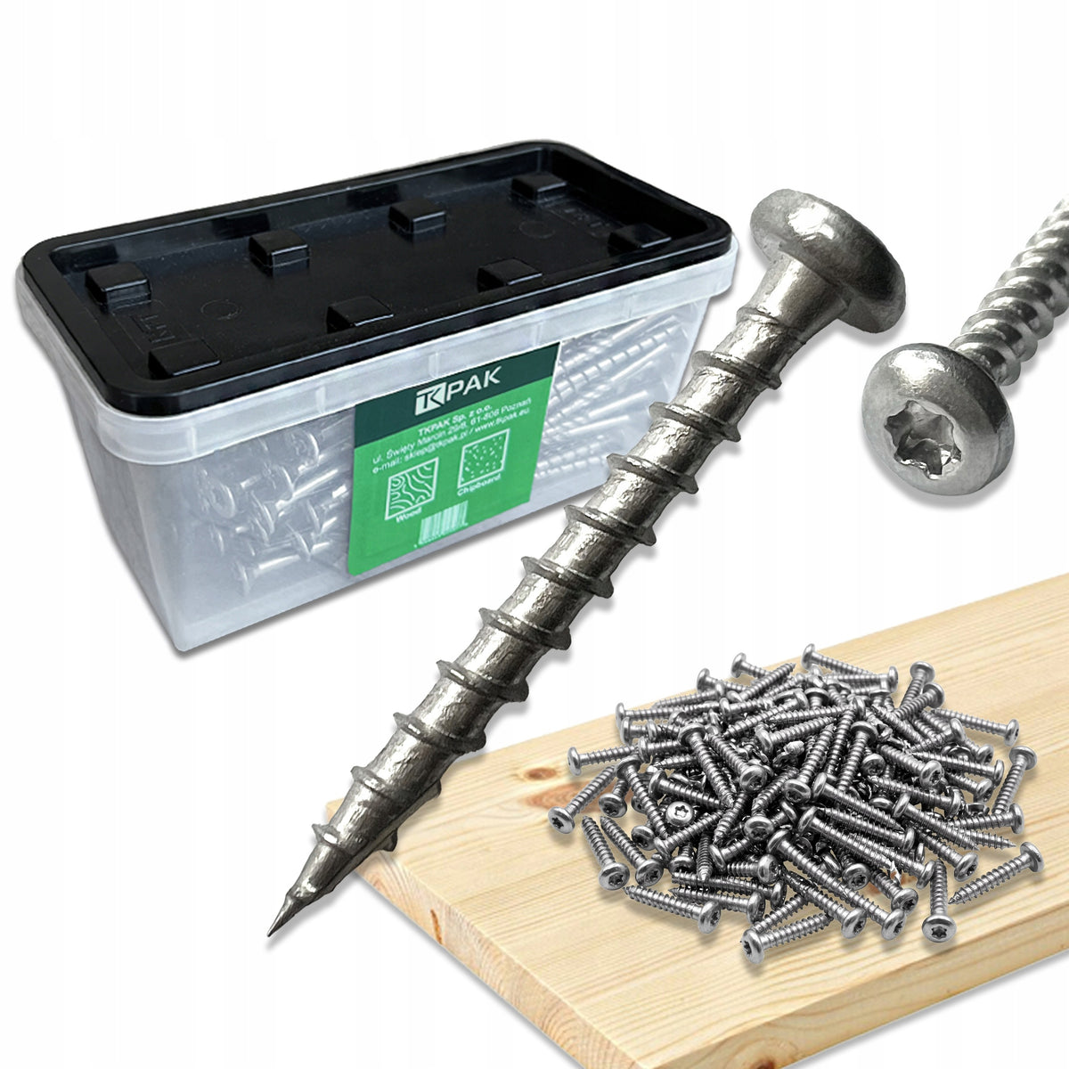 WKRĘTY DO DREWNA TARASU 3,5 x 25 mm TORX T15 200 szt. NIERDZEWNE